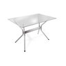 Mesa com Tampo de Vidro Retangular 120x80cm Loire Crome  - 1
