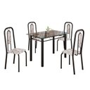 Ver imagem 2 de Conjunto de Mesa Tubular com 4 Cadeiras Lívia Preto/Arabesco