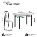 Ver imagem 3 de Conjunto de Mesa Tubular com 4 Cadeiras Lívia Preto/Arabesco