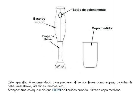 Mixer Liquidificador Alimentos Batedor Bebidas Portátil Shake Vicini - EPV-860 - 220v - 5