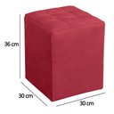 Ver imagem 5 de Kit Poltrona Decorativa Namoradeira 2 Puffs Quadrado e 2 Almofadas Suede Vermelho - Lm Decor