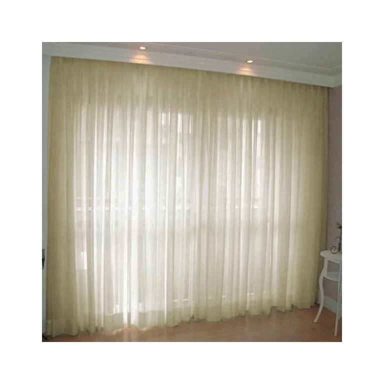 Cortina Voil Priori Sala Quarto 6,00x2,60 Ilhós Cromado - Palha