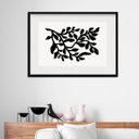 Ver imagem 1 de Quadro Horizontal Minimalista Ramo Preto - 60x48cm:madeira Preta