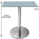 Ver imagem 5 de Mesa Beta Inox 75 Cm (altura) Disco Redondo Tampo Mdp Quadrado 80 Cm (larg) X 2,50 Cm (alt) Cinza