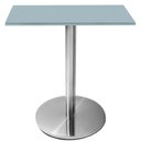 Ver imagem 1 de Mesa Beta Inox 75 Cm (altura) Disco Redondo Tampo Mdp Quadrado 80 Cm (larg) X 2,50 Cm (alt) Cinza