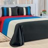 Colcha Casal Vida Cor 03 Peças Tecido Oxford com Viés - Preto - 1