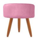 Ver imagem 2 de Puff decorativo redondo com pés palito-suede rosa