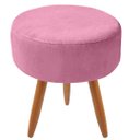 Ver imagem 1 de Puff decorativo redondo com pés palito-suede rosa