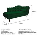 Ver imagem 2 de Diva Recamier Diana 140cm Lado Esquerdo Suede Verde