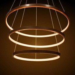 Lustre Pendente Moderno Anéis LED 89W 3 Arco Cobre St517 - 4 Lustre Pendente Moderno Anéis LED 89W 3 Arco Cobre St517 - 4