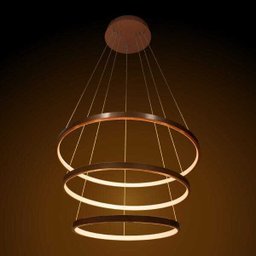 Lustre Pendente Moderno Anéis LED 89W 3 Arco Cobre St517 - 2 Lustre Pendente Moderno Anéis LED 89W 3 Arco Cobre St517 - 2