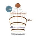 Ver imagem 3 de Lustre Pendente Moderno Anéis LED 89W 3 Arco Cobre St517