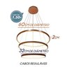 Lustre Pendente Moderno Anéis LED 89W 3 Arco Cobre St517 - 3