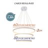 Lustre Pendente Moderno Anéis Led 89w 3 Arcos Branco St517 - 4