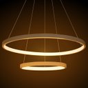 Ver imagem 2 de Lustre Pendente Moderno Anéis Led 40w 2 Arcos Branco St549