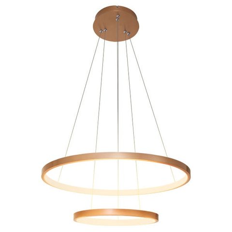 Lustre Pendente Moderno Anéis Led 40w 2 Arcos Cobre St549