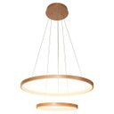 Ver imagem 1 de Lustre Pendente Moderno Anéis Led 40w 2 Arcos Cobre St549