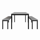 Ver imagem 4 de Mesa Cozinha e Refeitório 180cm x 90cm Pés Metal com 2 Bancos F5 Office Cor:Cinza Sagrado com