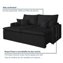 Ver imagem 2 de Sofá Boston 2 Lugares Retrátil 180cm Preto Veludo Kc Rei de Casa