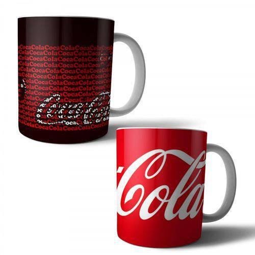 Jogo com 2 Canecas Porcelana Coca-cola 350ml (BD01) - 1