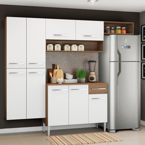 Cozinha Emilly Paneleiro Armario Balcão Branco Madesa