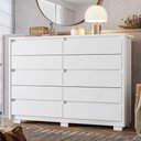 Ver imagem 3 de Guarda Roupa Solteiro + Cômoda Doble 4 Portas de Bater 4 Gavetas MDP Fosco Branco Albatroz Móveis