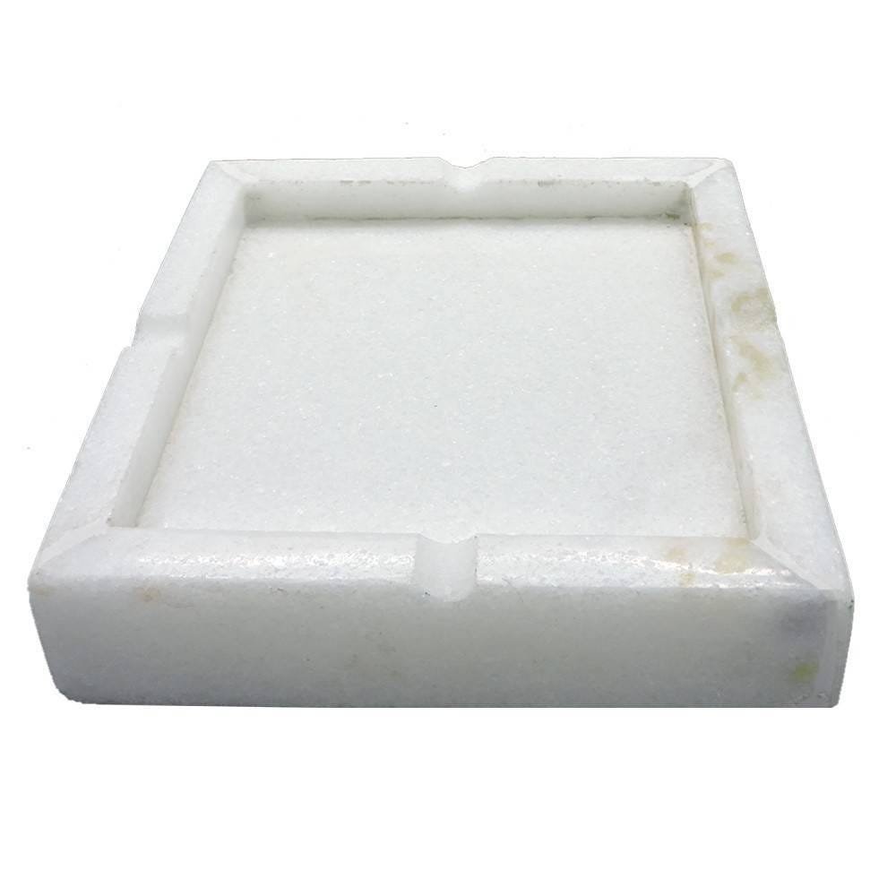 Cinzeiro Mármore Branco Espírito Santo - Polido 12x12x3 cm - 2