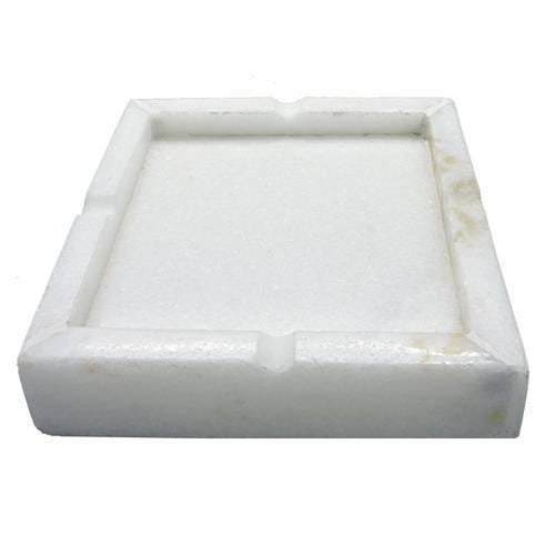 Cinzeiro Mármore Branco Espírito Santo - Polido 12x12x3 cm