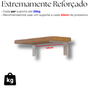 Ver imagem 4 de Kit 3 Cantoneiras Embutidas Formato L Estilo Moderno 10cm Mão Francesa para Prateleira Branco