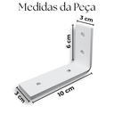 Ver imagem 2 de Kit 3 Cantoneiras Embutidas Formato L Estilo Moderno 10cm Mão Francesa para Prateleira Branco