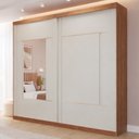 Ver imagem 1 de Guarda-Roupa Casal 229cm 2 Portas de Correr com 2 Espelhos MDF Talin Bege/Cinamomo/Off White