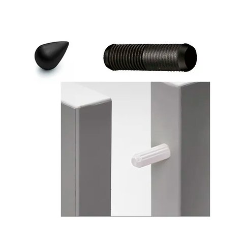 Cavilha Plastica Estriada 8 X 30 Mm Preta (Kit Com 200 Un)