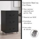 Ver imagem 5 de Gaveteiro Steel Preto para Escritório e Home Office com Design Moderno e Espaço para Organização