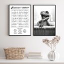 Ver imagem 1 de Kit 2 Quadros Banheiro Infantil - Dinossauro 45x34cm:madeira Branca