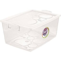 Organizador 30L com Tampa e Trava Bel Ordene Transparente - 1
