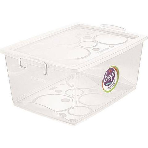 Organizador 30L com Tampa e Trava Bel Ordene Transparente