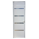 Ver imagem 1 de Porta de Aluminio Lambril Branco com Maçaneta e Friso Linha 25 - 210x90 Esquerda