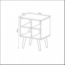 Ver imagem 3 de Conjunto Cama Casal com 2 Mesas de Cabeceira Marrom/Amêndoa/Off White