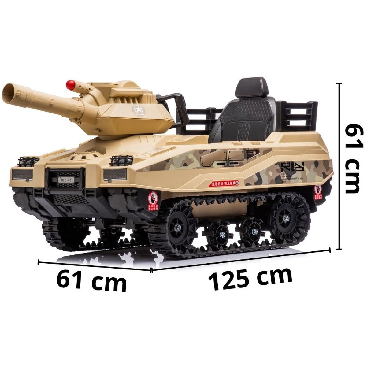 Mini Carro Elétrico Infantil Tanque Guerra 12v Munição Controle Musica Brinqway Bw-279 Amarelo - 2