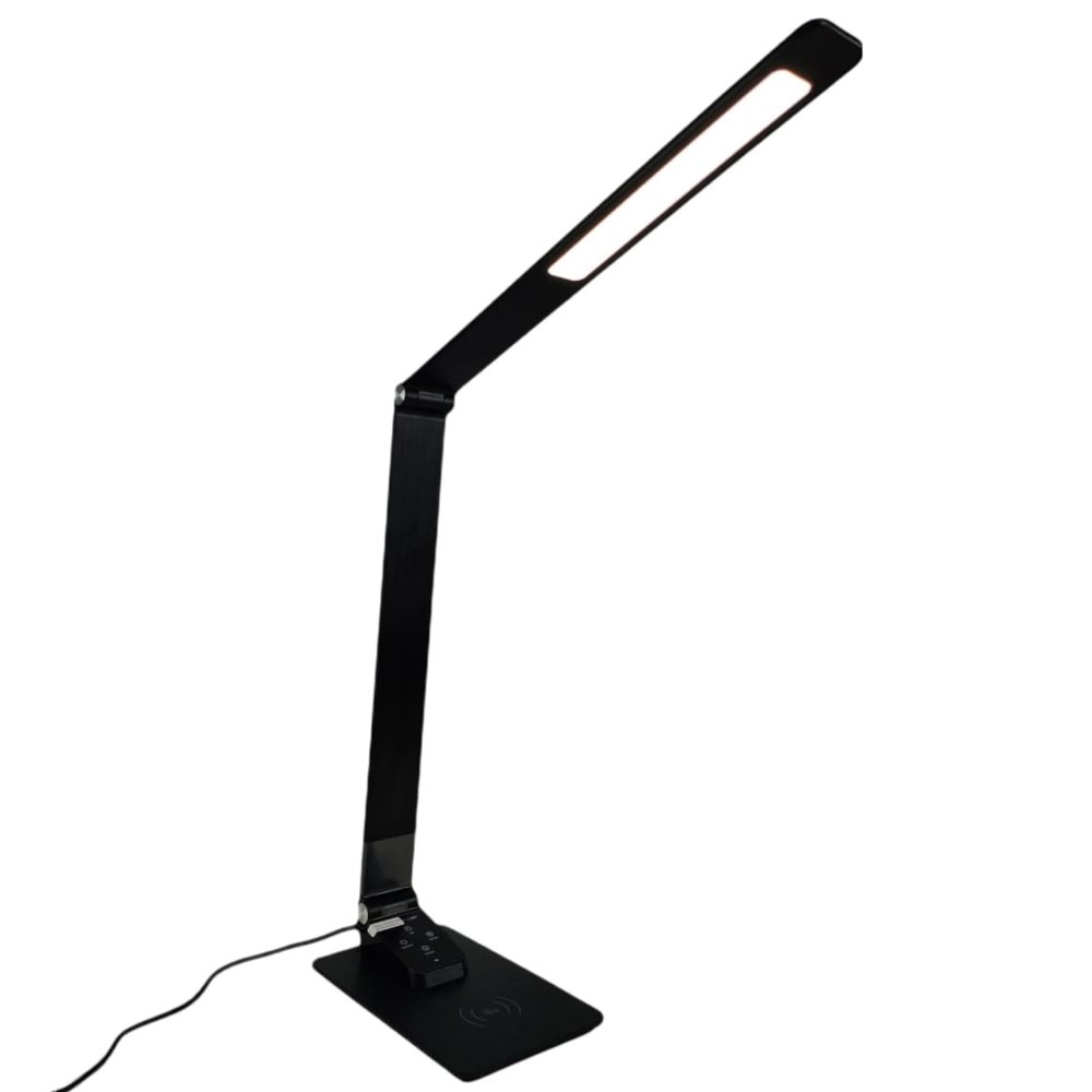 Luminária de Mesa LED Carregador Induçao Celular Touch Flexivel 5 Cores Articulavel Carregamento - 1