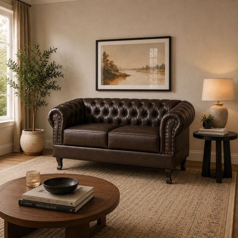 Namoradeira Chesterfield Duque 2 Lugares em Corano Café