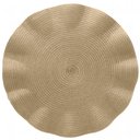 Ver imagem 1 de Sousplat Lugar Americano Redondo 38,5cm Plástico Dourado Babado Wolff Mesa Posta Arrumada Avulso