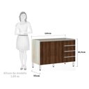 Ver imagem 3 de Balcão de Pia sem Tampo para Cozinha 120cm 2 Portas e 4 Gavetas Lis Luciane Móveis