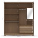 Ver imagem 3 de Guarda-Roupa Solteiro com Espelho 2 Portas de Correr B572 Kappesberg