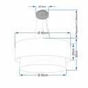 Ver imagem 2 de Lustre Pendente Duplo Cilíndrico Vivare Md-4385 Cúpula Tecido 90x80cm - Bivolt Lustres Vivare Rustic