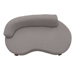 Sofá Orgânico 145cm Decorativo Curvo Pé de Madeira 2 Lugares Feijão Forma Orgânica Linho - 5