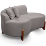 Sofá Orgânico 145cm Decorativo Curvo Pé de Madeira 2 Lugares Feijão Forma Orgânica Linho - 4
