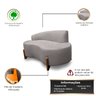 Sofá Orgânico 145cm Decorativo Curvo Pé de Madeira 2 Lugares Feijão Forma Orgânica Linho - 3