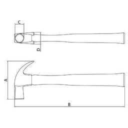 Martelo de Unha Basic 27mm com Cabo em Madeira - Tramontina 40370/027 - 2