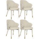 Ver imagem 1 de Kit 4 Cadeiras de Jantar Estofada Milano Design Italiano com Encosto Ergonômico - Creme/cinza
